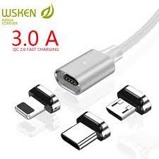 Wsken X2 Usb Type C Micro Usb Magnetic Cable For Iphone Xr Xs Charger Cable 3a Fast Charging For Sansu Magnetic Charging Cable Micro Usb Magnetic Charger Cable