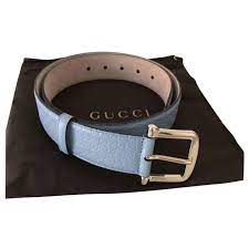 Gucci Belt Azzurra New Light Blue Leather Ref 132150 Joli Closet