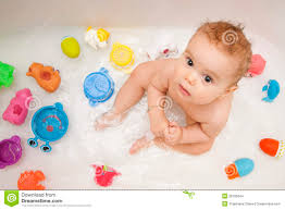 Baby In Bath Tub With Toys Stock Photo Image Of Bath 26106244