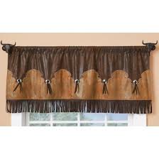 Fringed Concho Valance Western Decor Western Curtains Western Home Decor