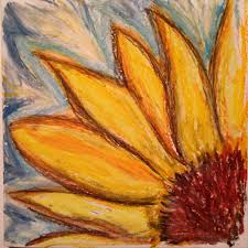 Sunflower Abstract Oil Pastel Drawing By Onny Artbyonny Pastel Artwork Oil Pastel Art Oil Pastel Paintings