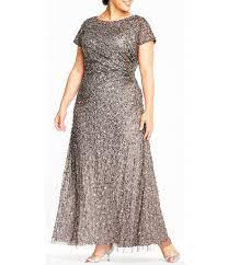 Adrianna Papell Plus Size Sequin Draped Gown Dillards Plus Size Gowns Evening Dresses Plus Size Gowns