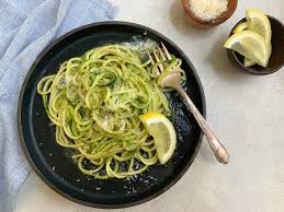 My favorite is to make a kale pesto with pine. Spaghetti And Spiralized Zucchini With Pesto