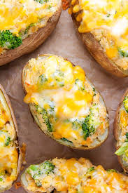 Broccoli And Cheddar Twice Baked Potatoes Baker By Nature Recipe Vegetarian Recipes Recipes Food