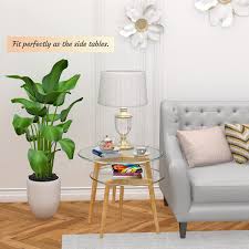 Steel infinity table (18x18x18.5) with 3/8 tempered glass top. Buy Nesting Table Set Of 2 Glass End Table For Living Room Side Table For Bedroom Round Modern Coffee Table Transparent Online In Vietnam B08qmnxrcw