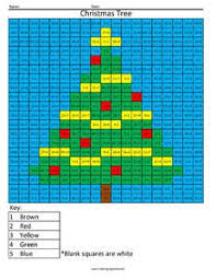 Christmas Tree Holiday Division Coloring Squared Christmas Math Holiday Math Math Coloring