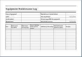 Download free inventory templates in excel for home or business, including retail stock, manufacturing equipment, software & more. Equipment Maintenance Log Template Ms Excel Excel Templates