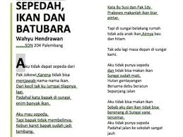 Guru akan mengajarkan ilmu pengetahuan, agama, budi pekerti dan keindahan dunia. Bait Puisi Siswa Sd Sepedah Ikan Dan Batubara Ini Sindir Kepemimpinan Presiden Jokowi Indozone Id