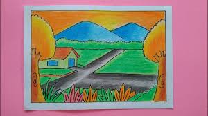 Tema pemandangan alam ini seperti gunung dan perbukitan, sungai dan danau, petani dan persawahan, serta perkampungan yang asri dan damai, layak dijadikan contoh menggambar di kelas. Cara Mewarnai Pemandangan Alam Gunung Sawah Gradasi Warna Oil Pastel Part 2 Youtube