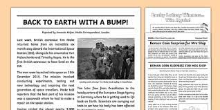 Have students compare two versions of a news article to identify examples of exaggeration. Newspaper Report Example Resource Pack Primary Resource