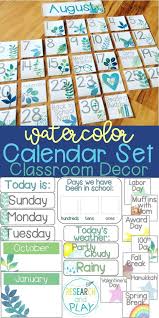 Watercolor Decor Calendar Set Classroom Calendar
