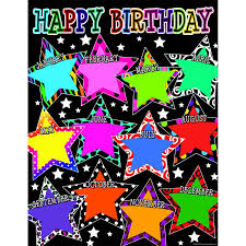 fancy stars happy birthday chart products birthday