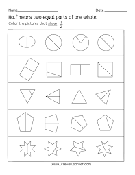 Fun Activity On Fractions Half 1 2 Worksheets For Children