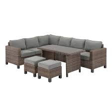 Better Homes Gardens Brookbury 5 Piece Patio Wicker Sectional Set Walmart Com In 2020 Wicker Sectional Outdoor Wicker Seating Better Homes