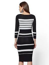 Black And White Sweater Dress Black White Stripe Sweater Dress New York Company Striped Sweater Dress Dresses New Dress