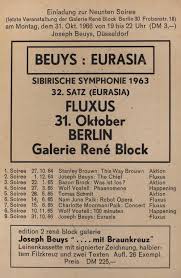 For beuys, eurasia was a spiritual space that stood for the reconciliation of opposites such as reason and intuition. Sold Price Joseph Beuys Eurasia Exhibition Invitation Rene Block Gallery Berlin 1966 September 2 0120 7 30 Pm Eest