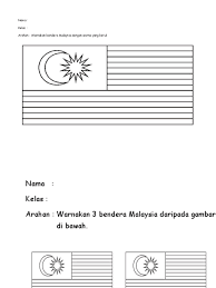 Mewarna gambar bendera malaysia hitam putih. Lembaran Kerja