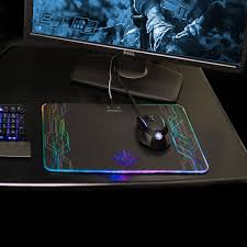 Enhance Led Gaming Mouse Pad Hard Large Surface 7 Rgb Light Up Modes Lighting Brightness Controls With Transparent Gaming Mouse Mouse Pad Transparent Decals