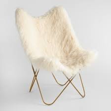 ivory flokati cushioned everly butterfly chair white natural by world market deco chambre inspiration chambre bebe bois fauteuil