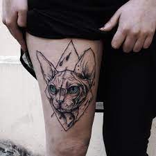 With the lack of fur a sphynx loses heat a lot quicker than other cat species and as a result its skin is warm to the touch! Tattoo Uploaded By Robert Davies Tattooed Sphynx Cat Tattoo By Joy Lady Blackink 1223706 Tattoodo