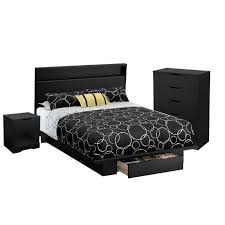 Queen wayfair north america $ 1040.00. 3 Pc Full Queen Platform Bed Set With Dresser And Nightstand In Black Walmart Com Walmart Com
