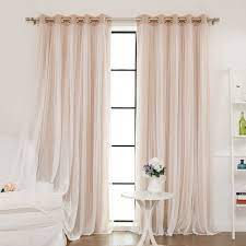 Best Home Fashion Inc Lace Tulle Overlay Blackout Curtain Panel Set Of 2 Curtains Cool Curtains Pink Curtains