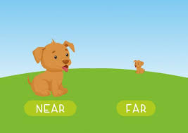Near And Far With A Dog Vocabulary Cartoons Learning English For Kids English Lessons For Kids