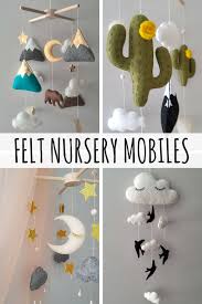 Baby And Newborn Felt Hanging Mobiles Nursery Decor Hanging Art Mountains Bears Stars Moon Mountains Cactus Clouds Moon Stars Clouds Cl