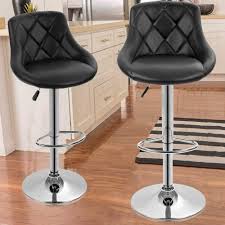 Maybe you would like to learn more about one of these? Amazon Com Counter Height Bar Stools Set Of 2 Leather Adjustable Bar Chairs For Kitchen Living Room Pub Swivel Bar Stool Armrest Black Kitchen Dining