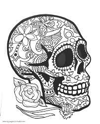 This printable coloring book features 21 pages of detailed sugar skulls inspired by dia de muertos that free adult coloring pages: Free Skull Coloring Pages For Adults Coloring Pages Printable Com