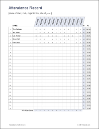 Here is preview of this first sample training attendance sheet template created using ms word, source: Attendance Record Template Attendance Sheet Attendance Sheet Template Attendance Chart