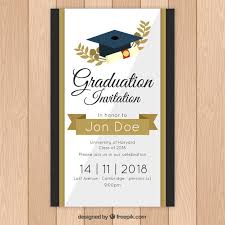 Elegant Graduation Invitation Template With Golden Style Ve Graduation Invitations Template Graduation Invitation Cards Graduation Party Invitations Templates