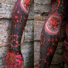 Black And Red Tattoo Sleeve Pin By Collin Kentros On Tattoo Tattoos Sleeve Tattoos Badass Tattoos