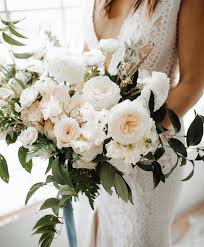 Lush Fluffy White Cream And Greenery Bridal Bouquet For The Boho Bride Spring Flowers Of Roses Spring Wedding Bouquets Summer Wedding Bouquets Wedding Boquet