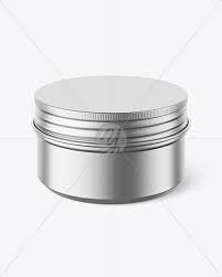 400ml Matte Metallic Round Tin Box Mockup In Can Mockups On Yellow Images Object Mockups