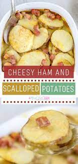 Cheesy Ham And Scalloped Potatoes Scalloped Potatoes And Ham Ham Slices Recipes Cheesy Ham