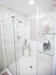Walk in shower design ideas. Modern White Marble Walk In Shower Hgtv