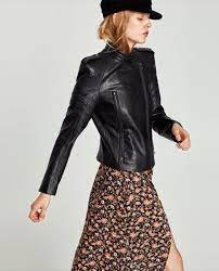 Faux Leather Jacket With Shoulder Pads Jackets Woman Zara United Kingdom Padded Jacket Women Jackets Leather Jacket