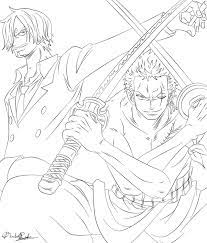 zoro and sanji lineart by phantomred17 塗り絵 キャラクター アニメ 塗り絵 塗り絵 プリキュア