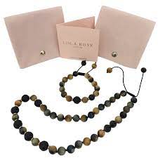 I love this range of jewellery and could make. Lola Rose Golden Blue Tigers Eye Necklace And Bracelet Hewi