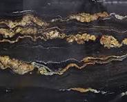 Quartzito preto com veios dourados, tempestade tropical ...