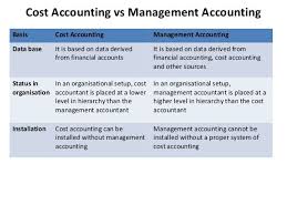 Management Vs Cost Accounting Accountancy Cost Accounting Accounting Managerial Accounting