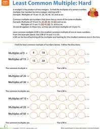 Least Common Multiple Hard Common Multiples Least Common Multiple Lcm And Gcf