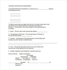 Template For Partnership Agreement Contract Template General Partnership Agreement