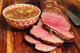 To cook the beef tenderloin medium, this should take approximately 10 to 12 minutes. A Holiday Feast Roasted Beef Tenderloin With Port Shallot And Mushroom Sauce Kqed