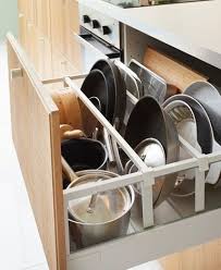 Close Up Of Open Ikea Kitchen Drawer Pots And Pans Stored Neatly With Dividers Ikea Kitchen Drawers Kitchen Cabinet Remodel Ikea Kitchen Organization