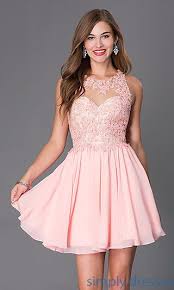 Short Sleeveless Dress With Beaded Lace Bodice Pink Prom Dresses Short Formal Dresses Short Prom Dresses Short