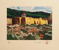 Robert Daughters Serigraph Church Of Penitente Nm Southwestern Art Art Artist