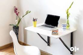 You can buy a foldable study table and place it next to your wooden table. New Folding Wall Mounted Study Laptop Desk Computer Table White Home Decor Garden 1566471192