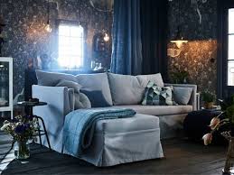 Floor Length Draping Covers And Clean Modern Lines Define Sandbacken But Also Hints Of Traditional Style Like Sh Corner Sofa Bed Ikea Sectional Corner Sofa